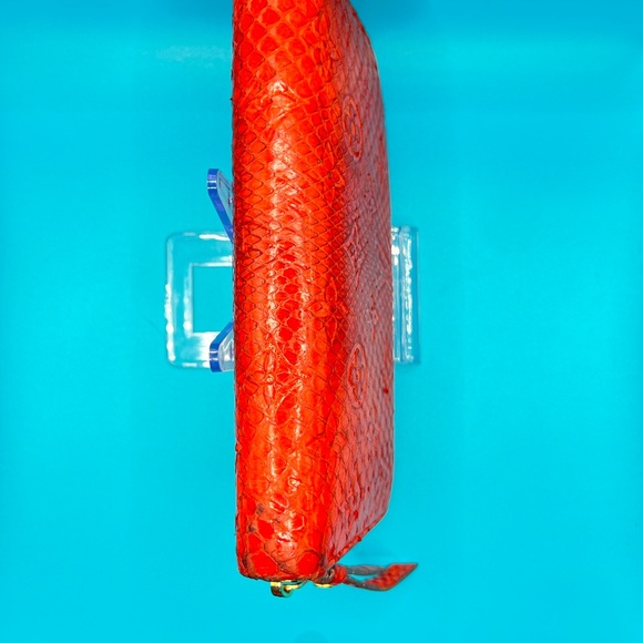 Louis Vuitton Zippy Wallet Round Zipper Long Monogram Exotic Python Orange - Picture 7 of 12